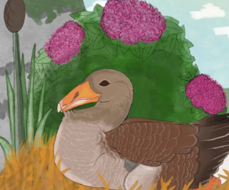 Broodwing key art goose on its nest, used as the Gamepasses card image